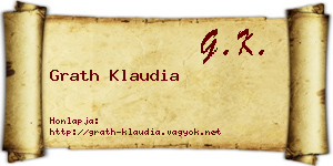 Grath Klaudia névjegykártya
